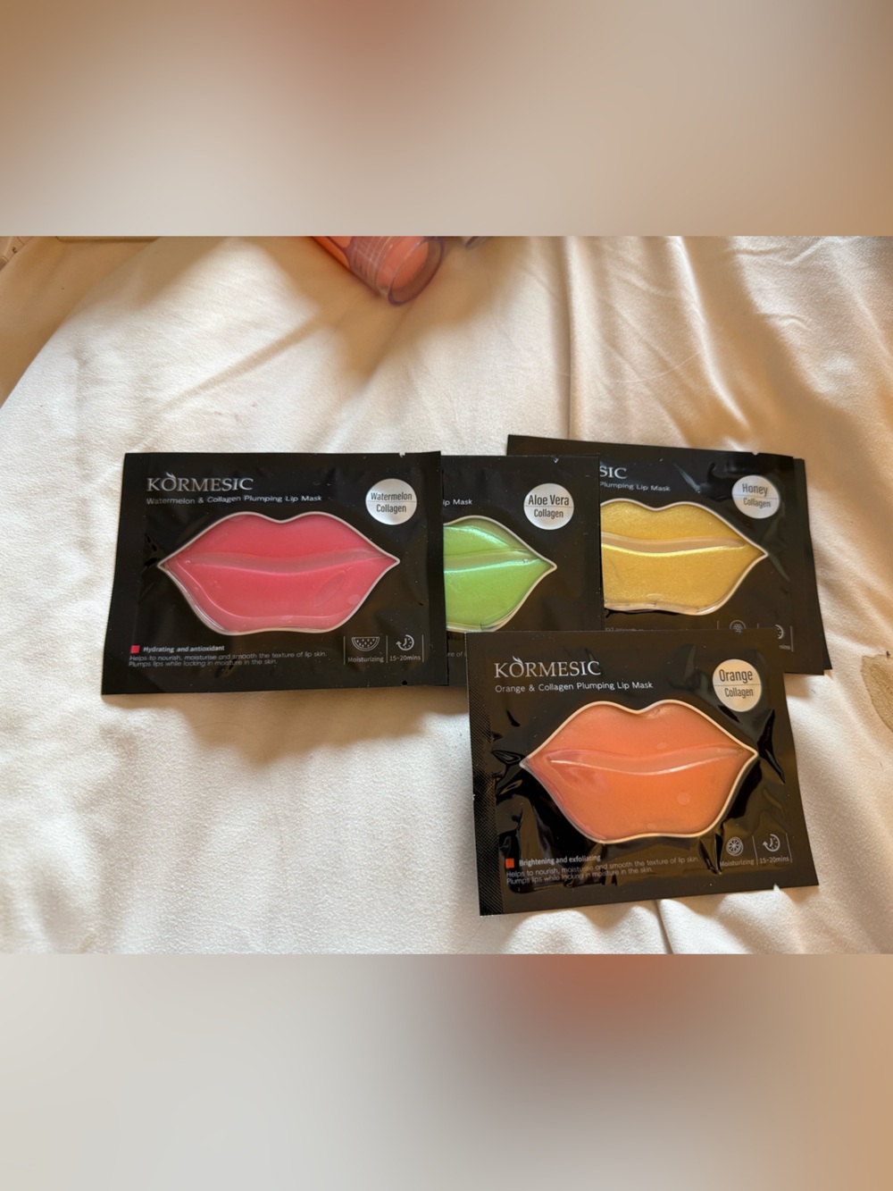 Kormesic Hydrating Lip Masks - Pink, Green, Yellow, Orange